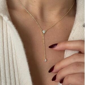 NEW 14K Gold Plated Elegant Gold Necklace with Crystal Accents